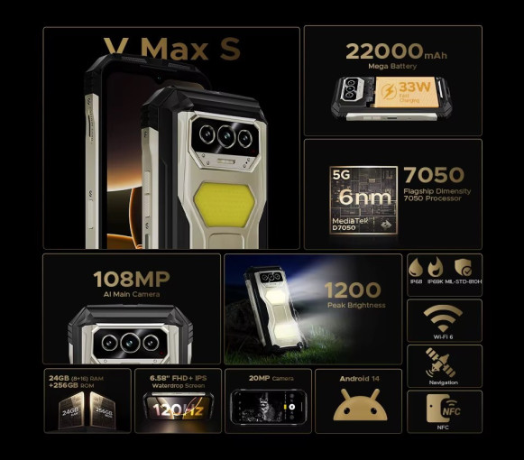 Смартфон Doogee V Max S 8/256Gb Lead Grey